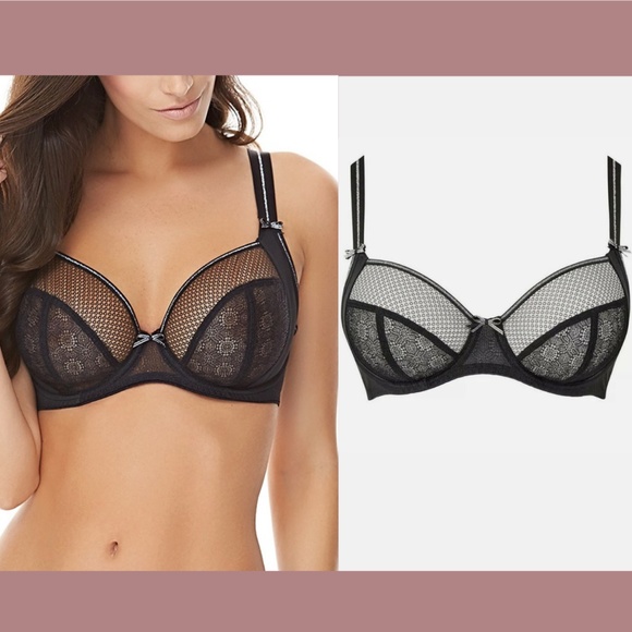 NEW Freya [ 36K US ] Hero Underwired‎ Side Support Plunge Bra in Black - Picture 2 of 11